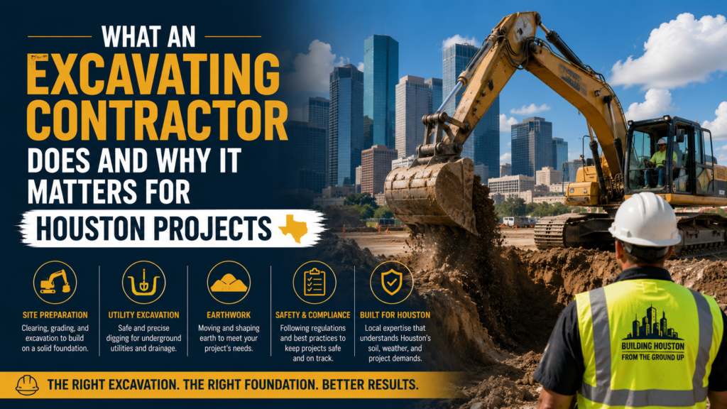 What an Excavating Contractor Does and Why It Matters for Houston Projects